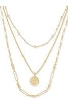 KENDRA SCOTT MEDALLION COIN TRIPLE STRAND ~ Gold
