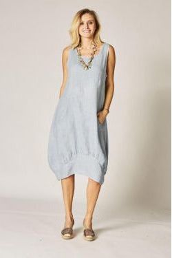 Made in Italy Balloon Dress, Linen 8228
