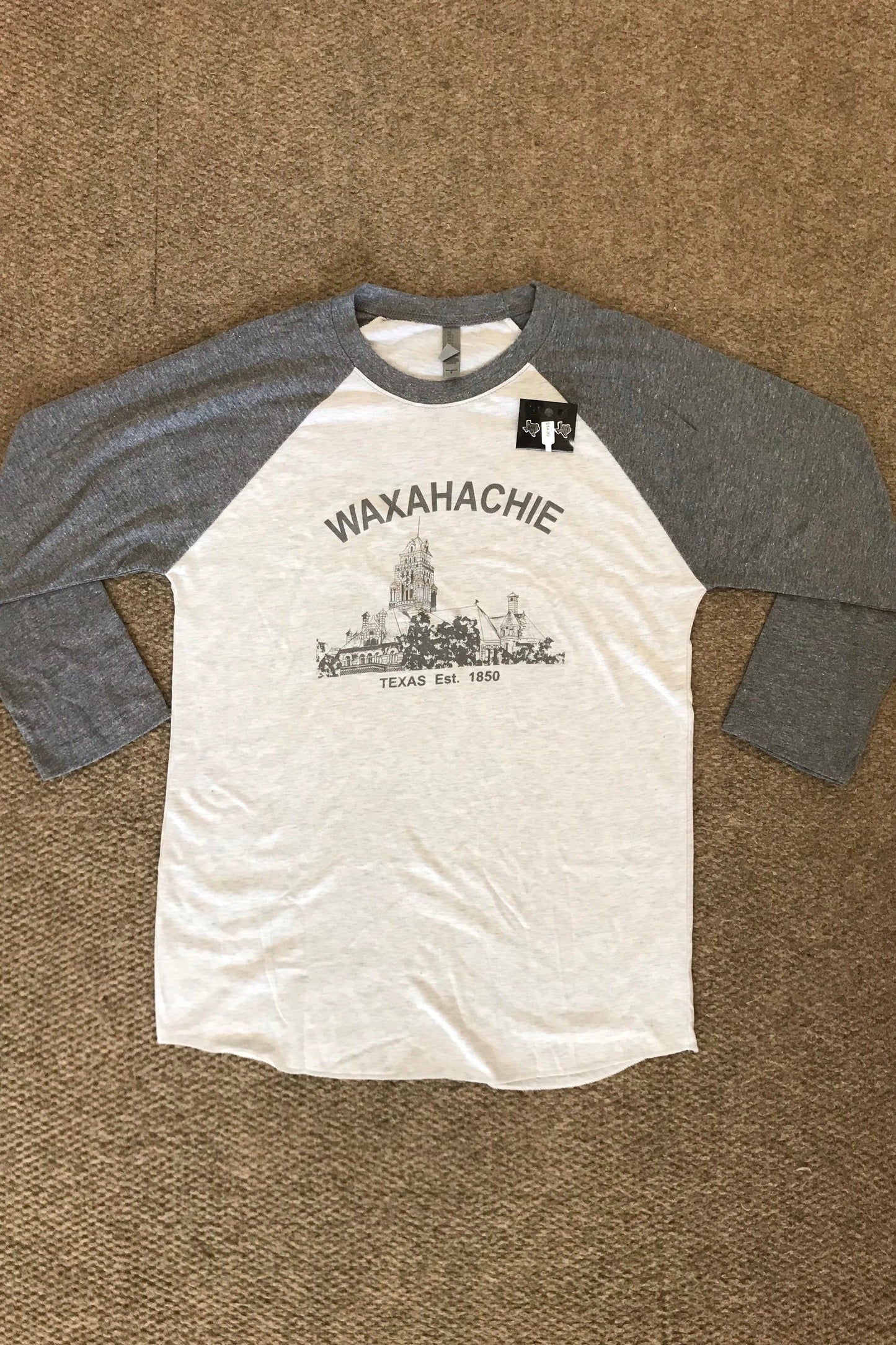 WAXAHACHIE 3/4 GREY SLEEVE TEE