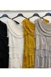 MADE IN ITALY SILK RUFFLE DRESS, LONG 2031
