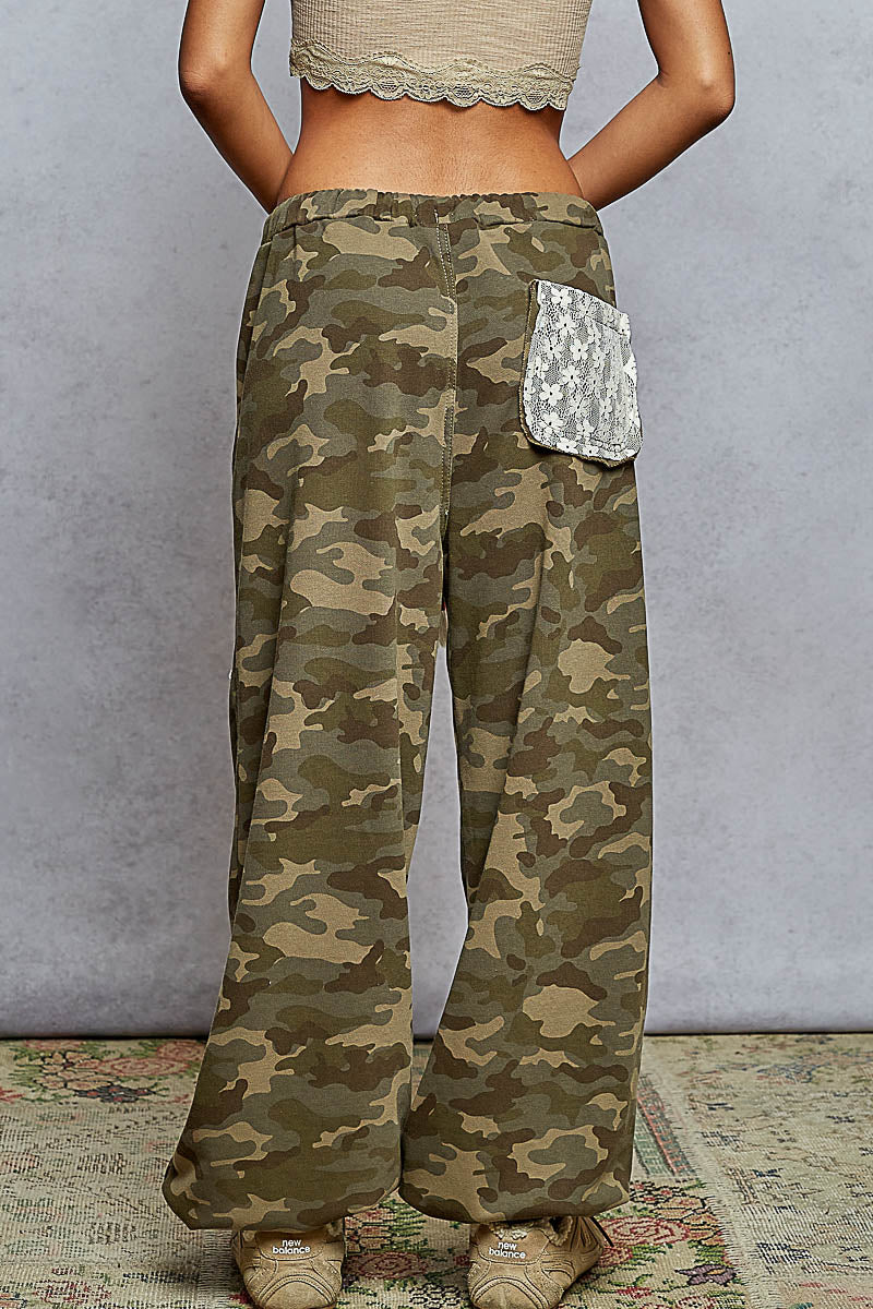 *POL CAMILA TERRY CAMO PANT P50A