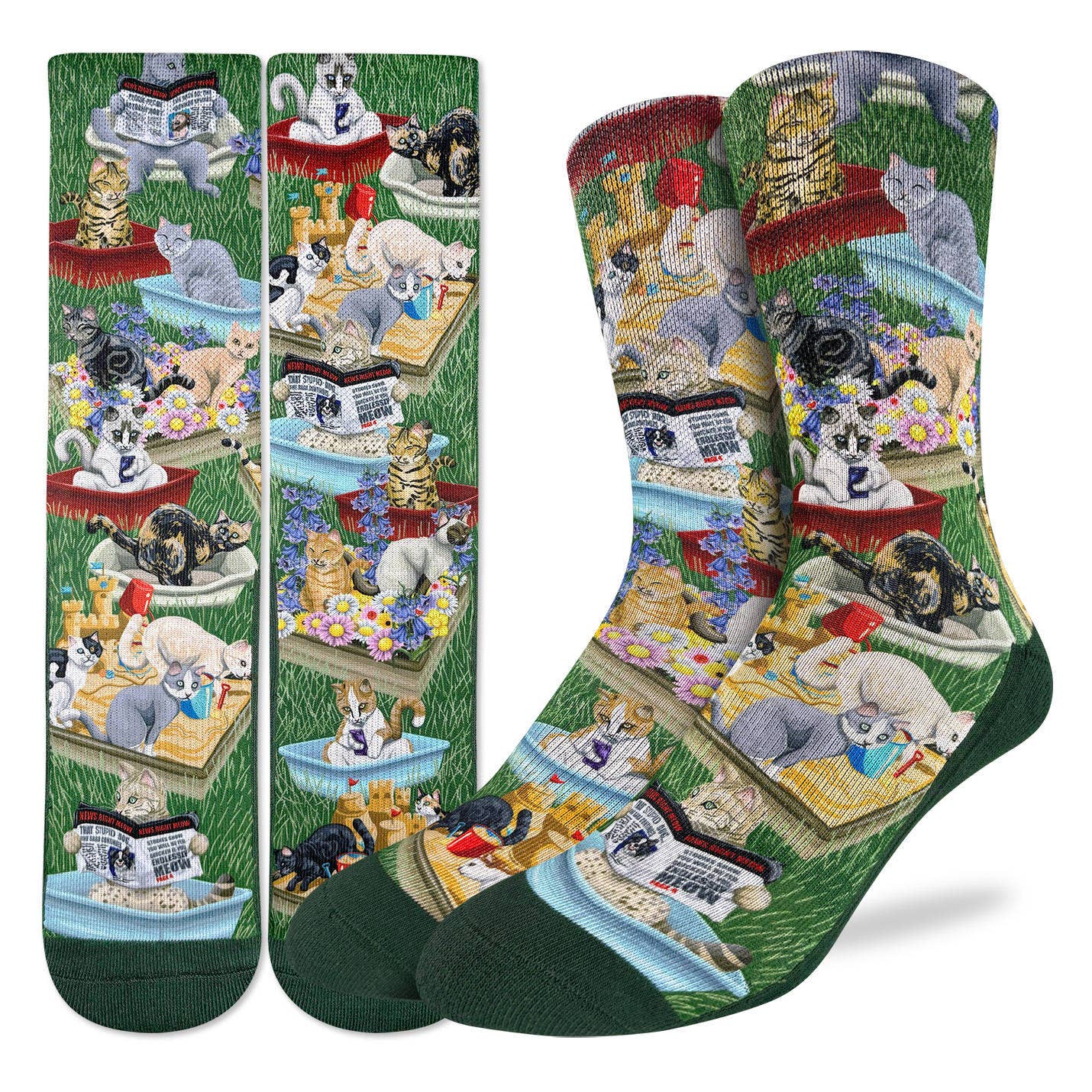 Men's Cats Pooping Socks: Shoe Size 8-13
