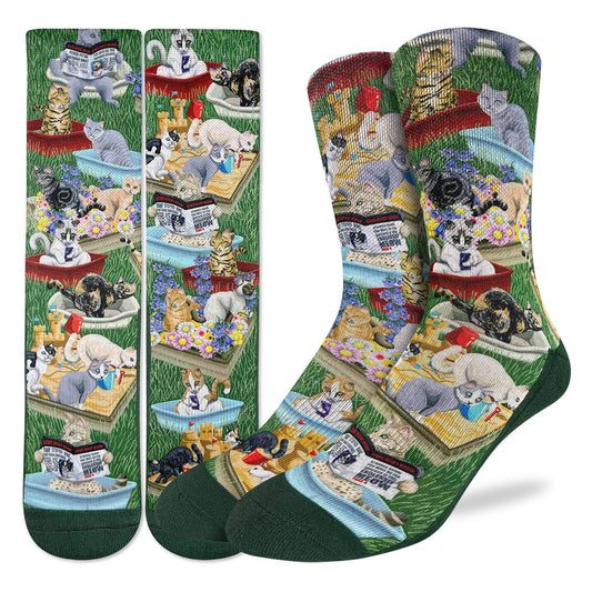 Men's Cats Pooping Socks: Shoe Size 8-13