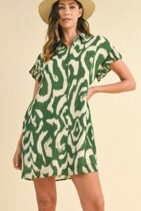 GREEN FRILL DRESS 4214