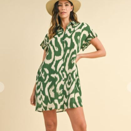GREEN FRILL DRESS 4214