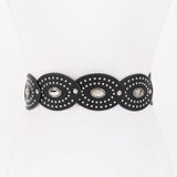 EDGY OVAL BELT in BLACK