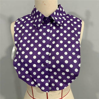 Diamond Studded Detachable Shirt Collar: Red / One_size