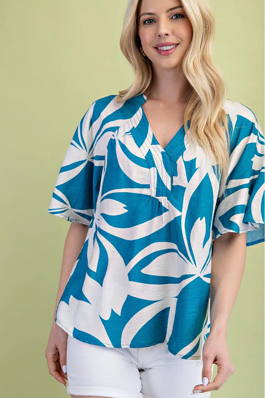 TURQ LEAF TOP 1195