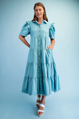 lagoon dress with ruffle sleeve