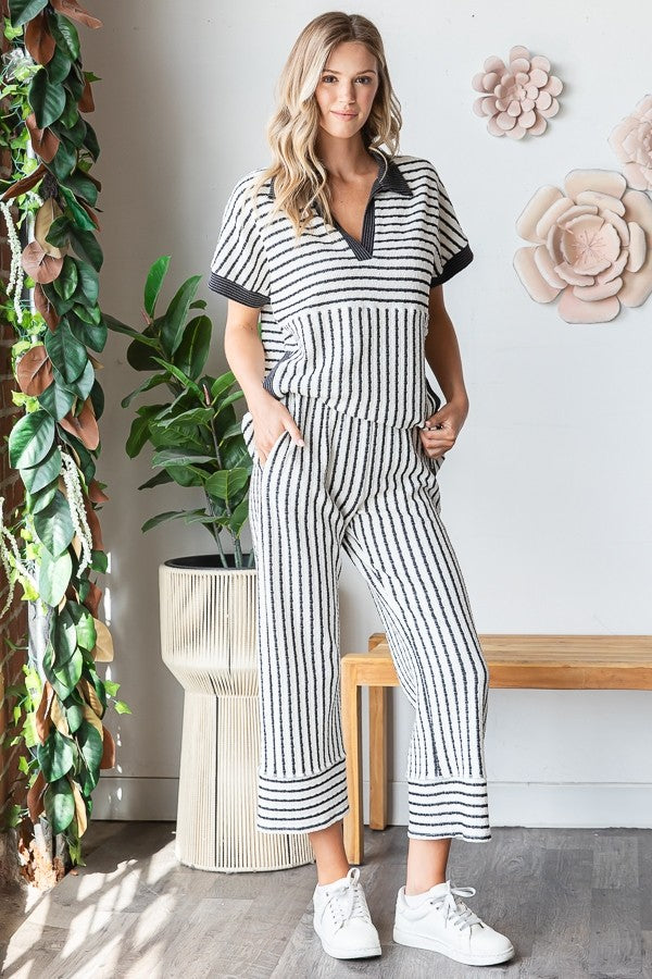 STRIPED PANT in CREAM/BLACK