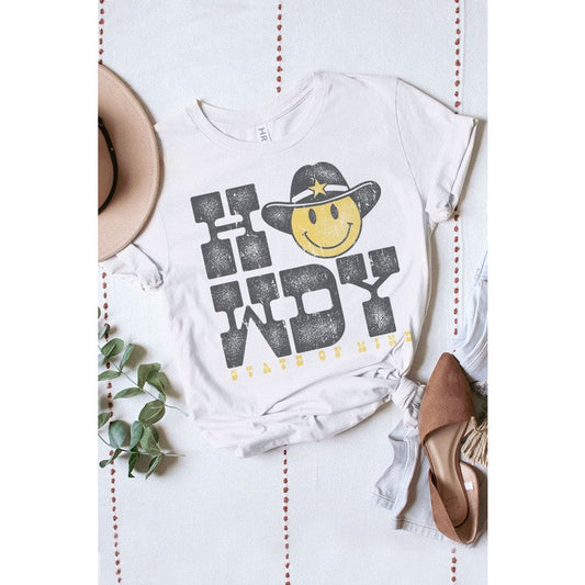H&L HOWDY HAPPY FACE TEE CROPPED