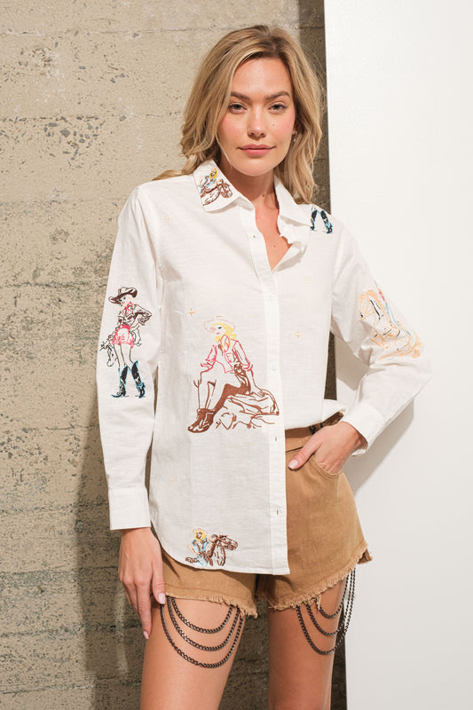 WESTERN EMBROIDER TOP 22894