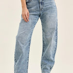washed denim pants