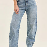 washed denim pants