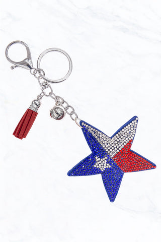 Rhinestone Texas Keychains