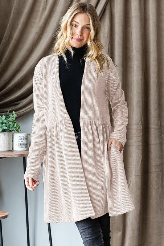 RIBBED CARDIGAN 5007