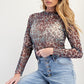 MESH LEOPARD TOP in BLUE