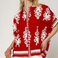 ABSTRACT PRINT TOP in CHERRY RED