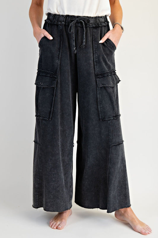 EASEL TERRY KNIT PANT, 40795, BLACK