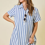 BLARE BLUE STRIPED DRESS
