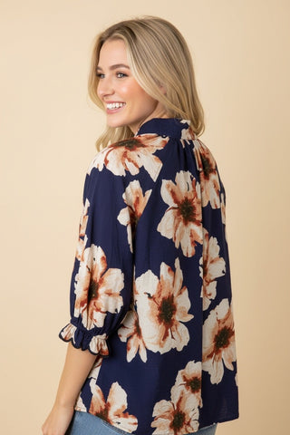AVERY FLORAL TOP 20159 NAVY