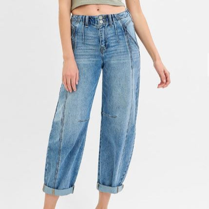 RISEN DENIM BARREL JEAN 21178