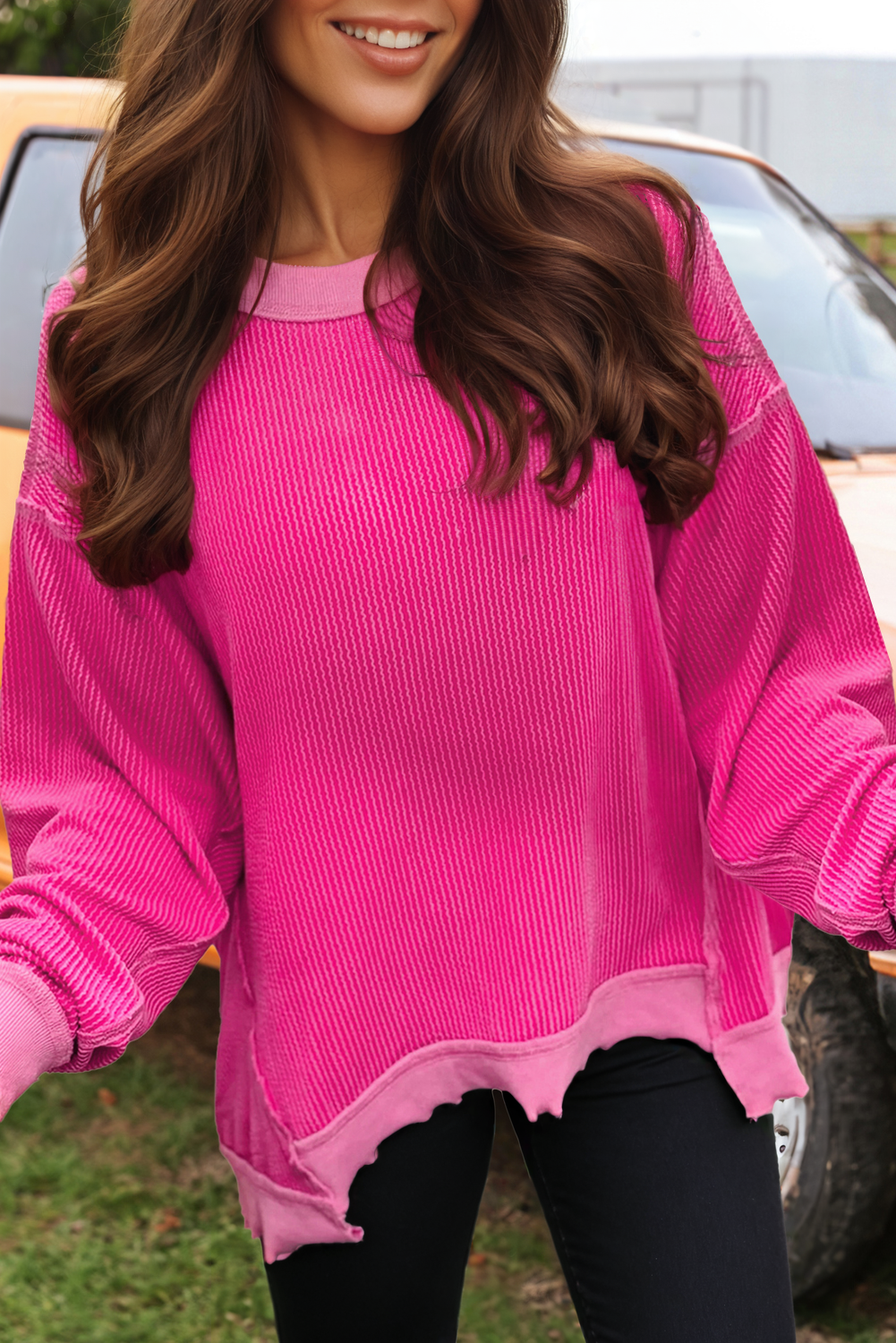 Twisted Rib Top: PINK