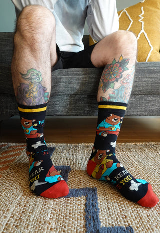 Papa Bear | Men's Funny Cotton Crew Dress Socks