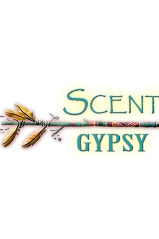 Logo with an arrow and 'Scent Gypsy' text on a white background