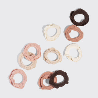 Fabric Petal Hair Elastics 10pc - Blush