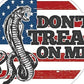 Don't Tread On Me American Flag Sticker: (3.2" W x 2.8" H)