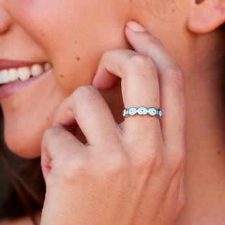 PURA VIDA RING BLUE EYEBALL