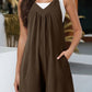 V-neck romper in Black 4523