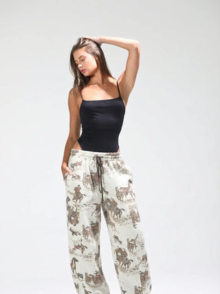 Corinne Horse Print Cowboy Sweatpant