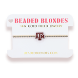 Texas A&M Logo Bracelet on Gold: Standard 6.75 Inch