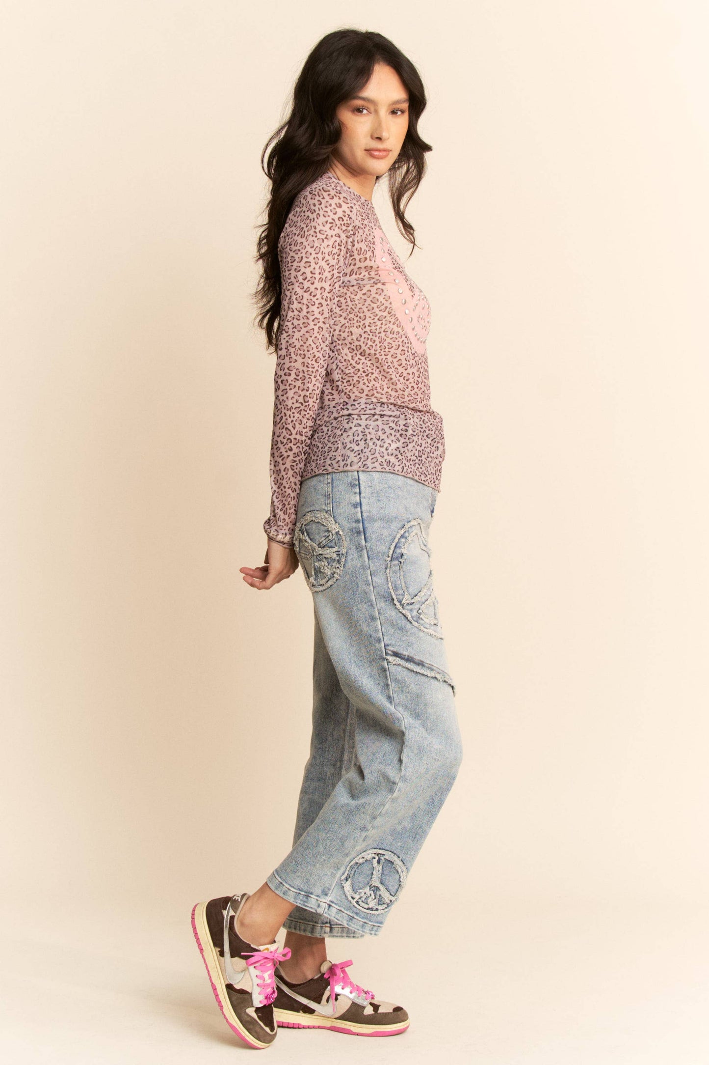 LEOPARD MESH TOP 50007