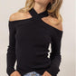 BLACK CROSS STRAP TOP