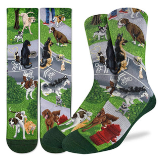 Socks with dog pattern on a white background