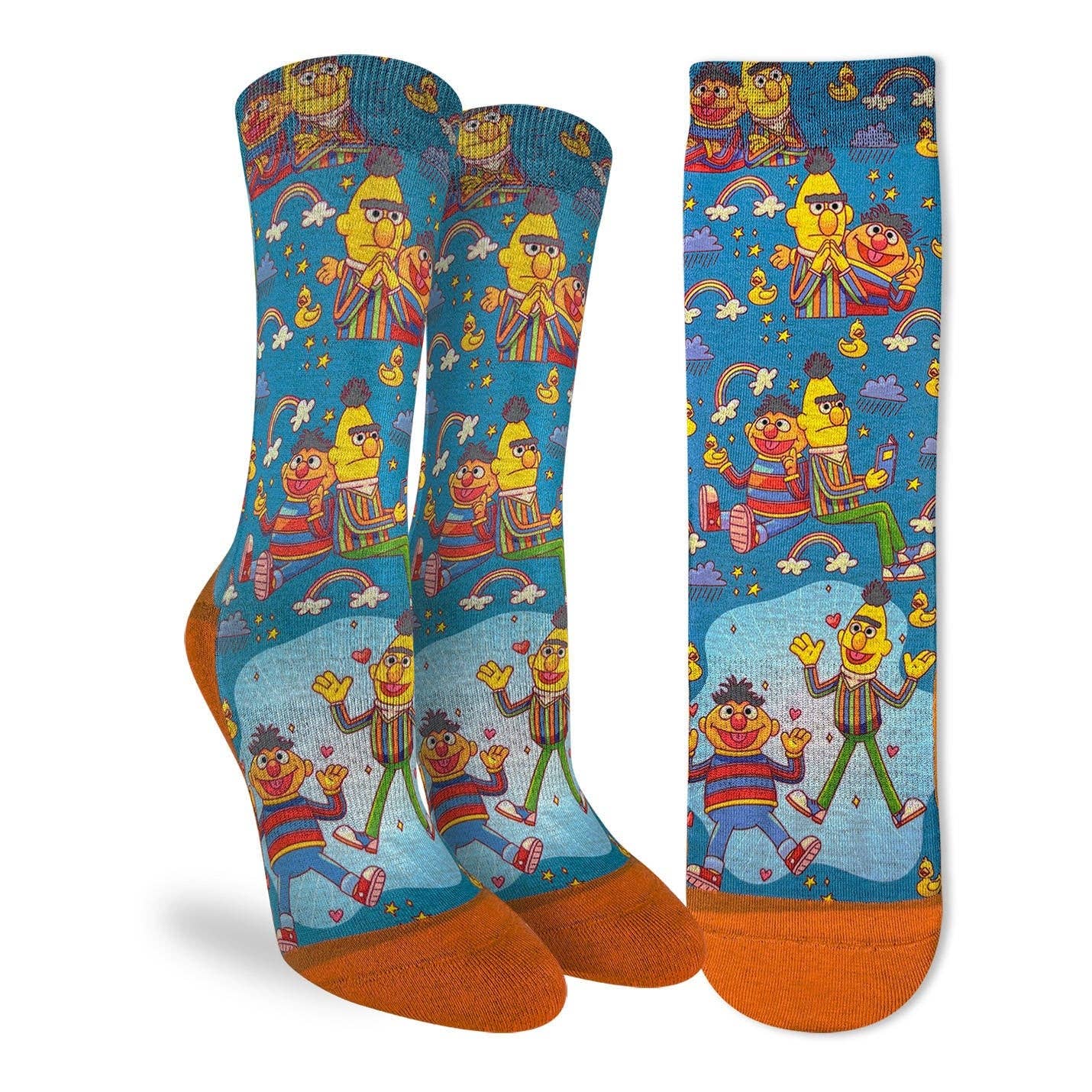 Women's Sesame Street, Bert & Ernie and Rainbows Socks: Shoe Size 5-9