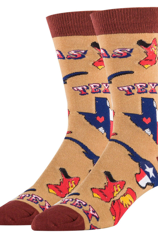 Texas Love | Men's Cotton Crew Funny Socks 9503