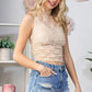 LACE MESH TOP in IVORY