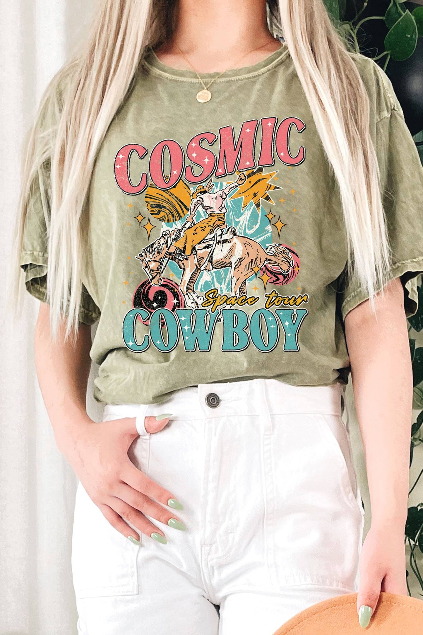 COSMIC COWBOY LONG CROP TOP : COCOA