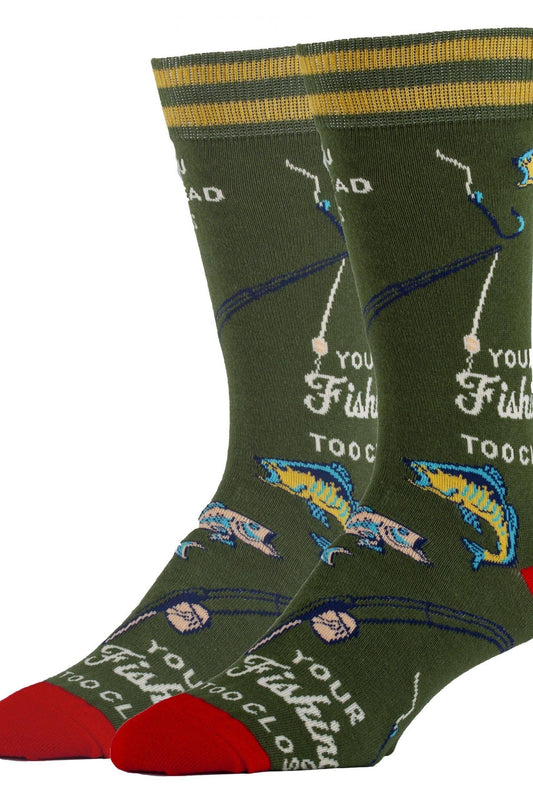 Gone Fishing | Men's Cotton Crew Funny Socks 20534