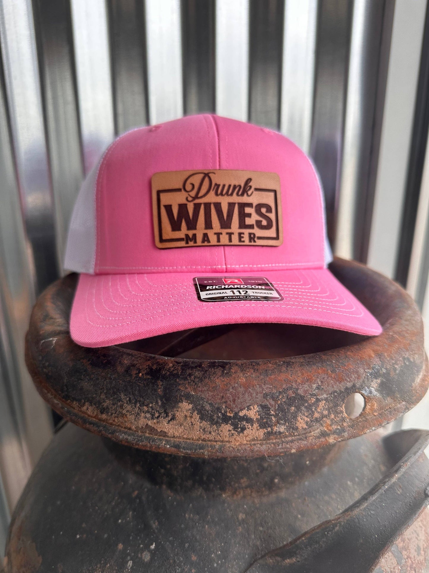 Drunk wives matter hat: Pink Hawaiian
