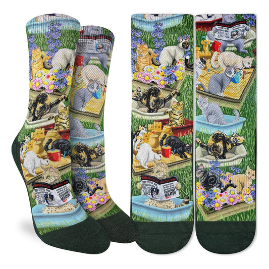 Women's Cats Pooping Socks: Shoe Size 5-9
