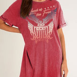 LANDON SHIRT DRESS in RED 8427