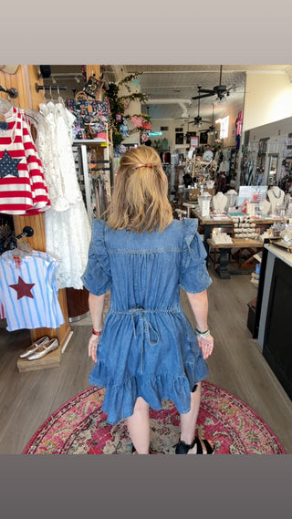 EASEL DINA DENIM DRESS 71929 (On Reorder)