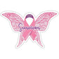 Butterfly Breast Cancer Survivor Sticker:(3.75" W x 2.5" H)