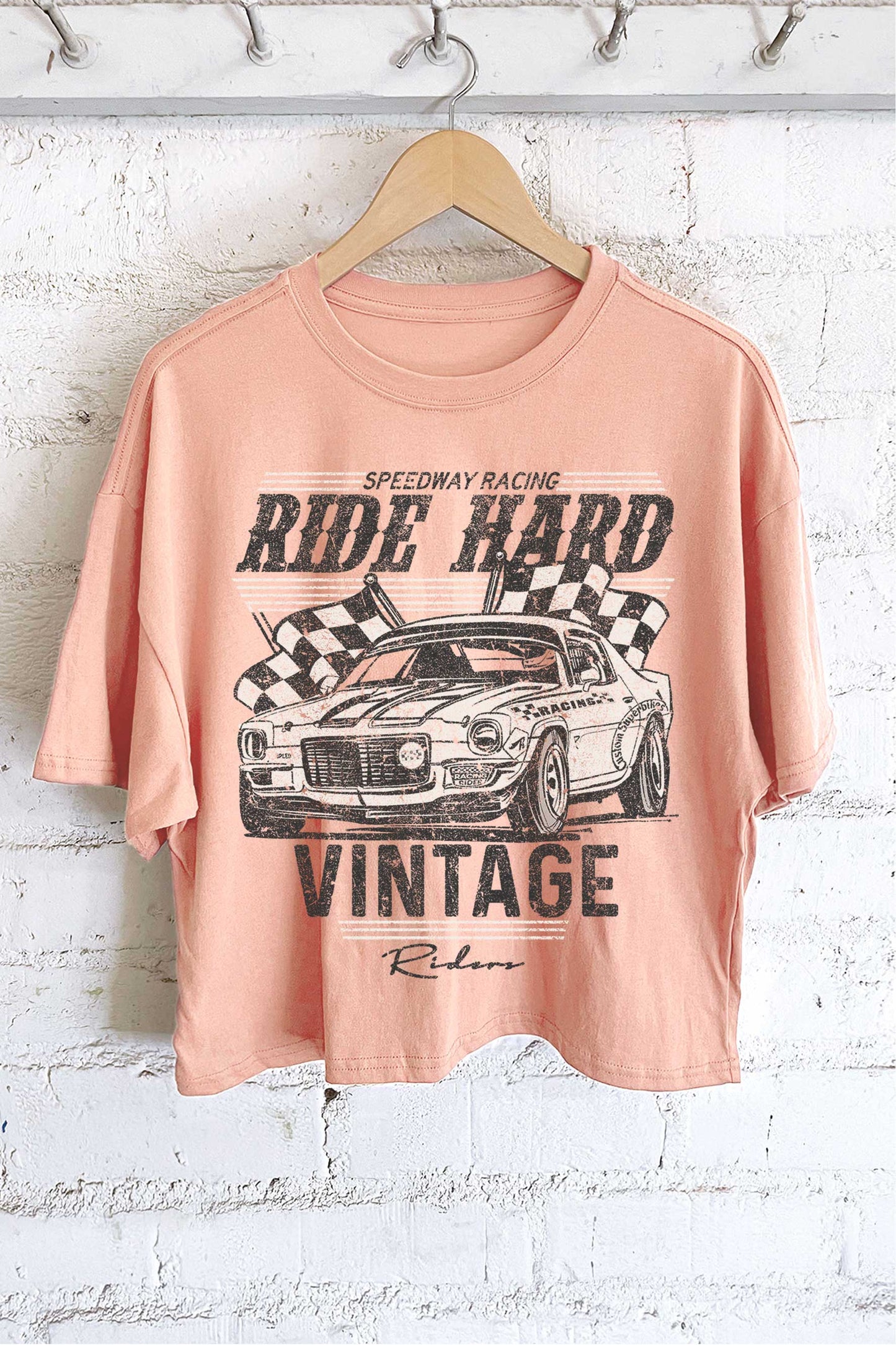 RIDE HARD LONG CROP TOP: STONE