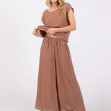 PANT suit in Amber Brown color